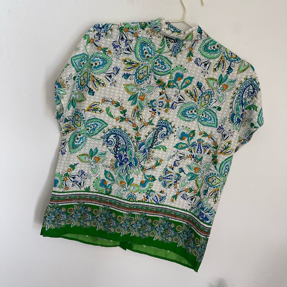 JOIE Paisley Print Short Sleeve Button Down Shirt Size Small NWT - Picture 5 of 6
